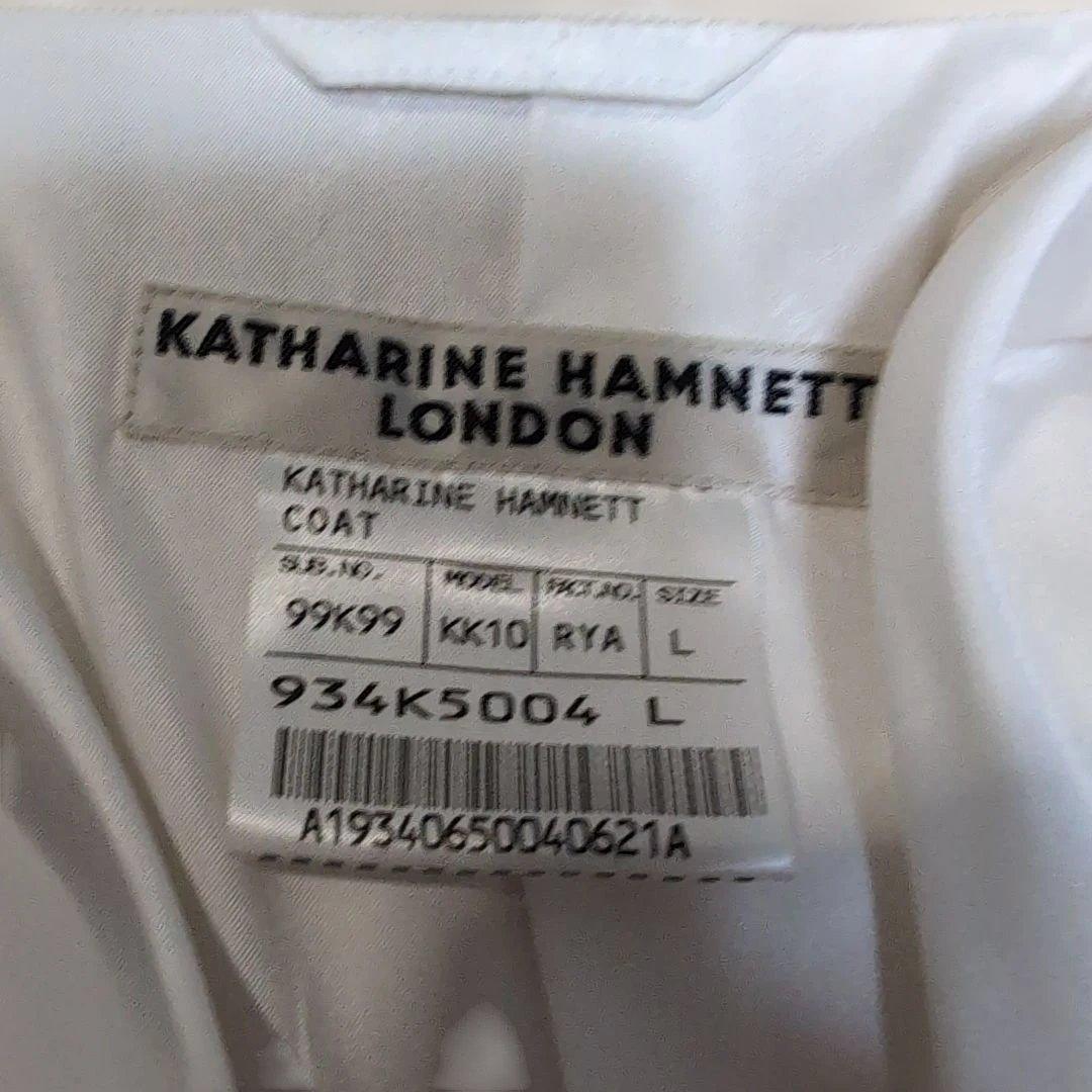 クリスマスホワイト☆シルクキャサリンハムネットロンドン ステンカラーコートL