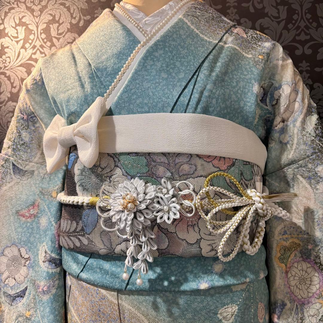 美品　辻ヶ花　銀通し　花絞り　暈し　逸品　振袖　フルセット 振り袖