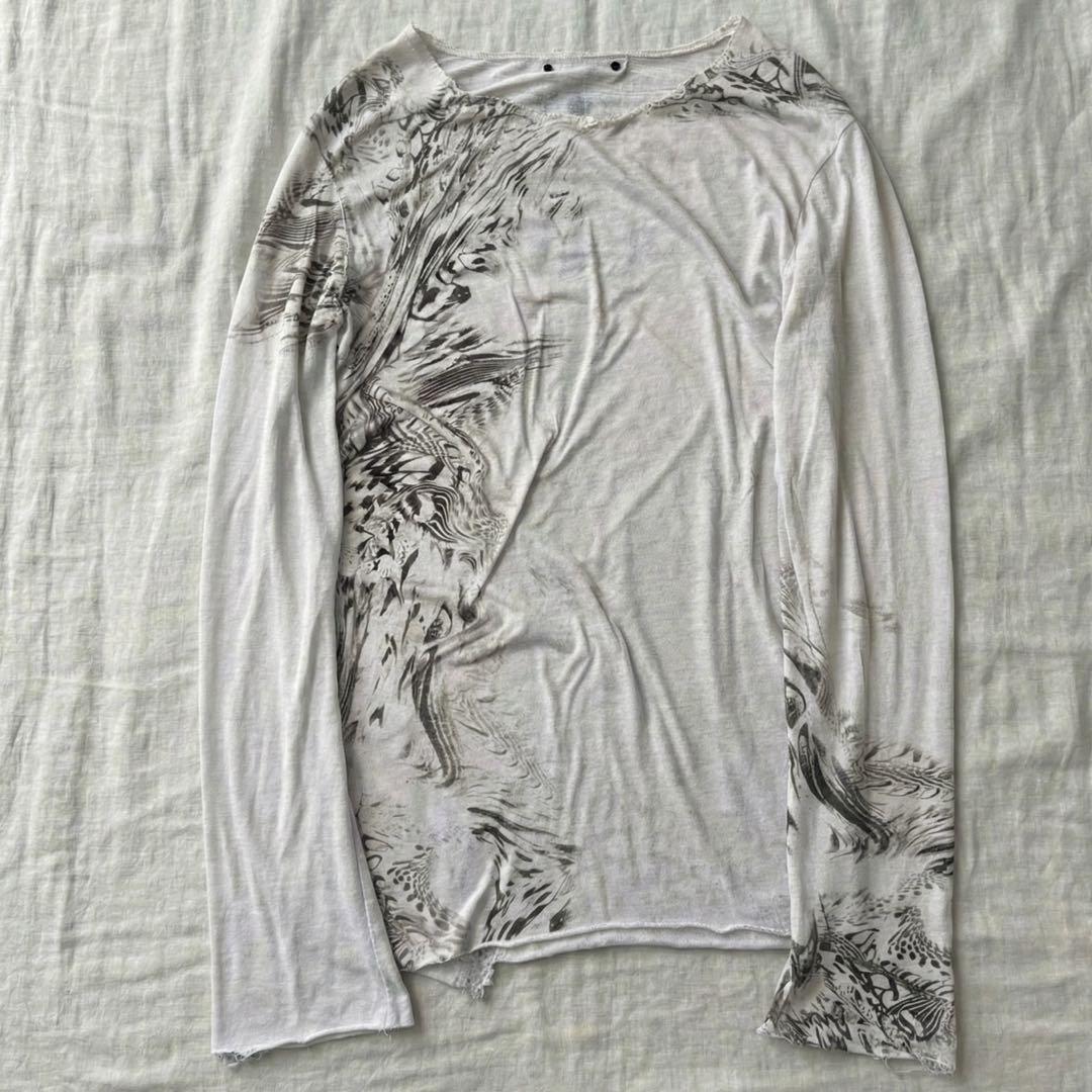 トップス 14th addiction leopard back cross long T