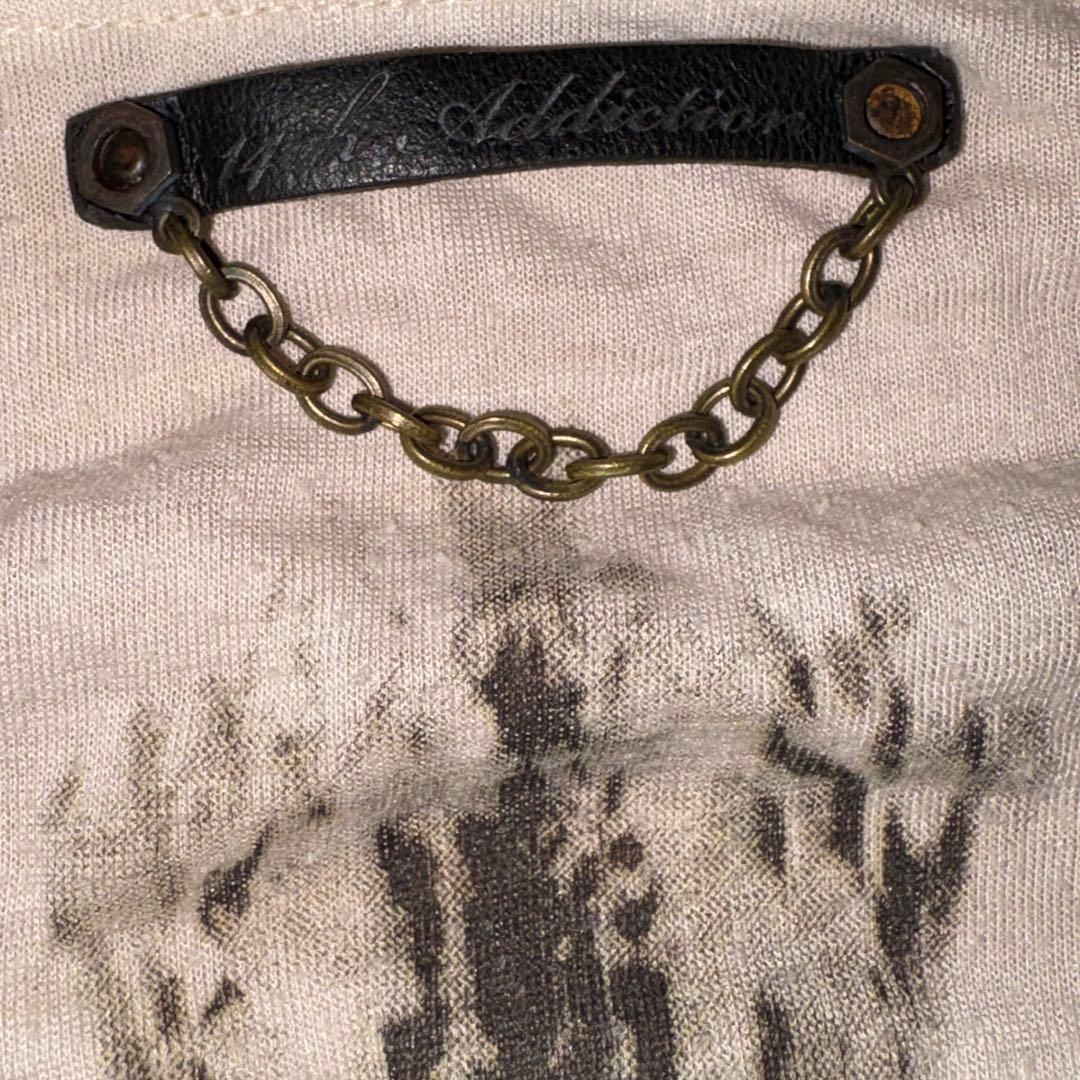 トップス 14th addiction leopard back cross long T