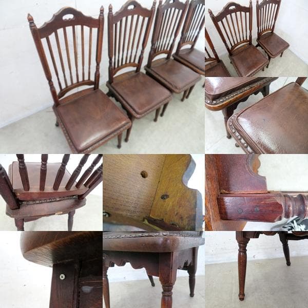 飛騨高山■柏木工■ヴィンテージ■スポーク■オーク材■ダイニングチェア■4脚セット