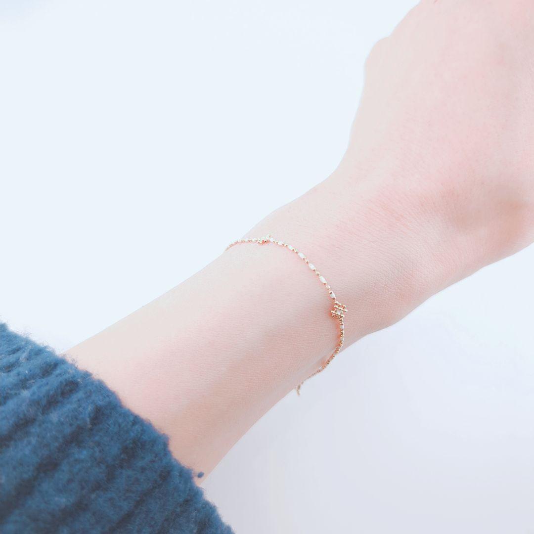 NOJESS ノジェス K10 ブレスレット ゴールド ホワイト 華奢