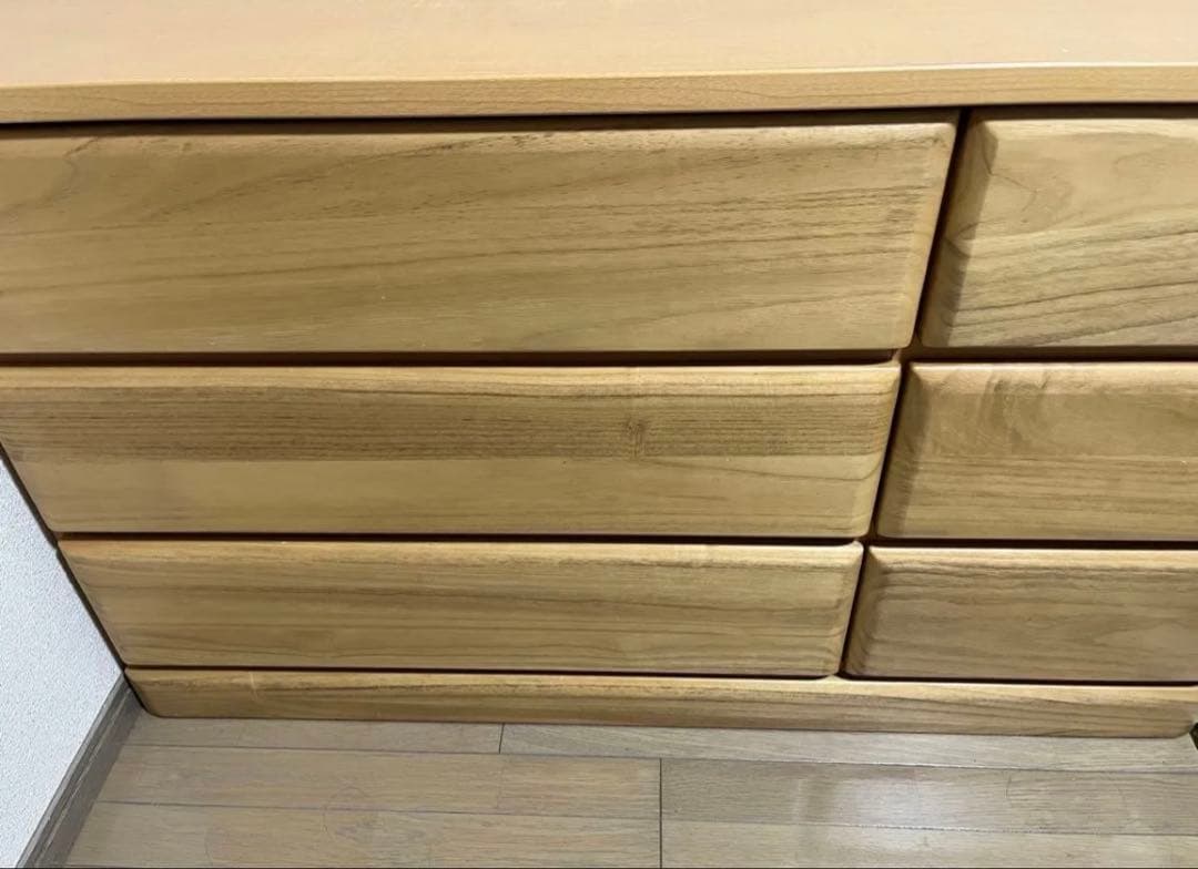 木製ローチェスト ナチュラル 収納棚 引き出し6段 タンス