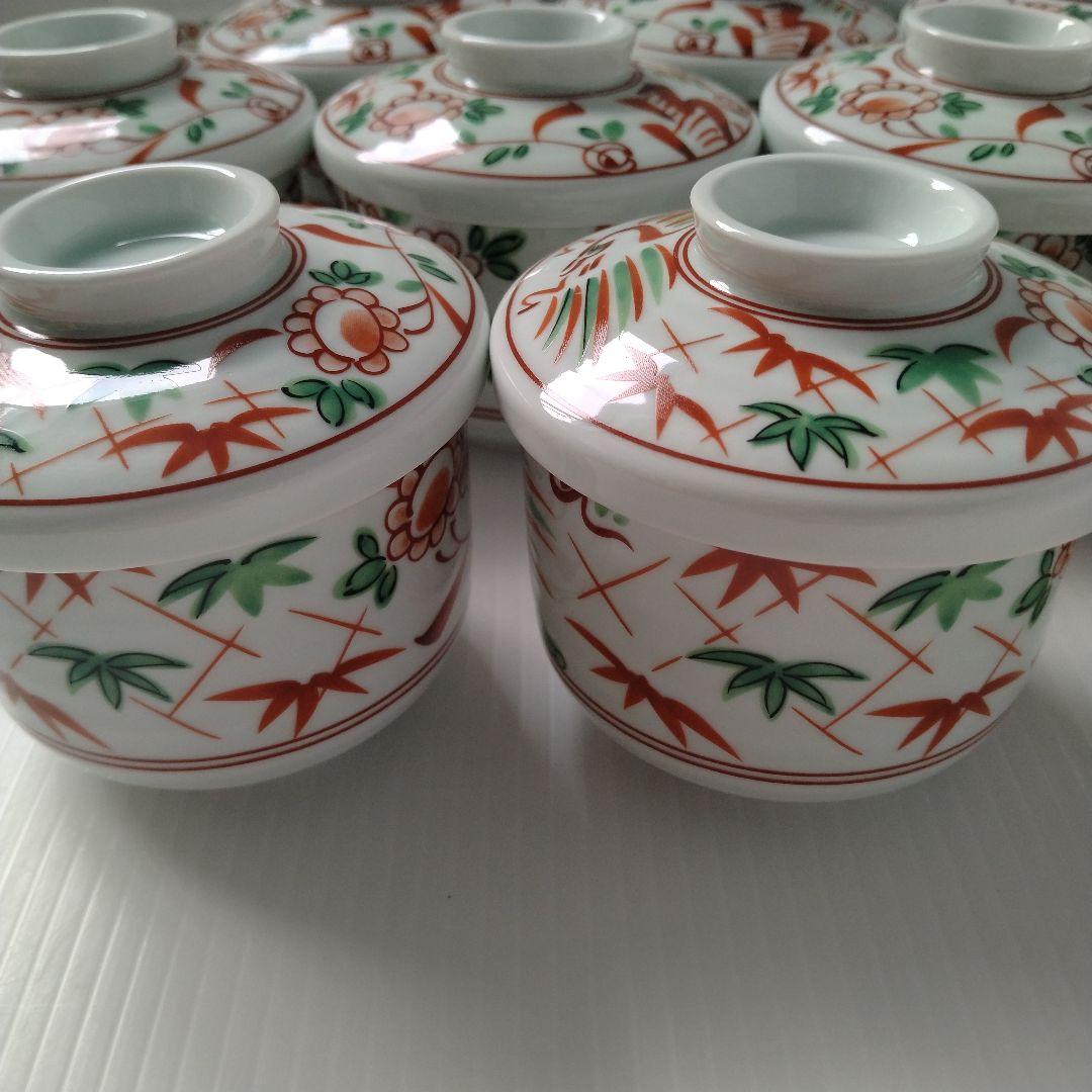 赤絵 蓋付き 蒸し碗 むし碗 茶碗蒸し 花鳥図 和食器 強化磁器 日本製 20客