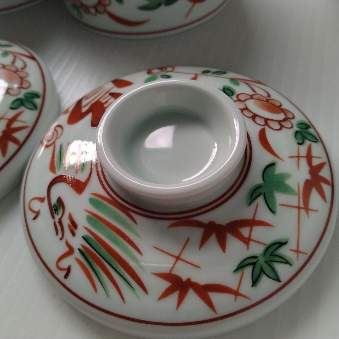 赤絵 蓋付き 蒸し碗 むし碗 茶碗蒸し 花鳥図 和食器 強化磁器 日本製 20客