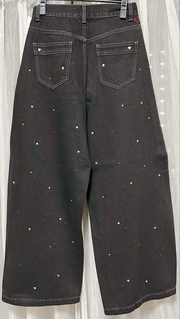 [L.B CANDY STOCK]バリエーションビジューデニムパンツ