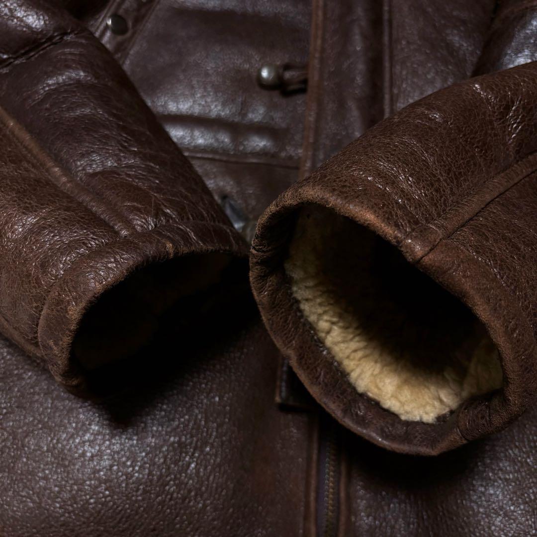 【美品】アラスカンコート　ムートンジャケット　ファー付き　本革羊革　Lサイズ