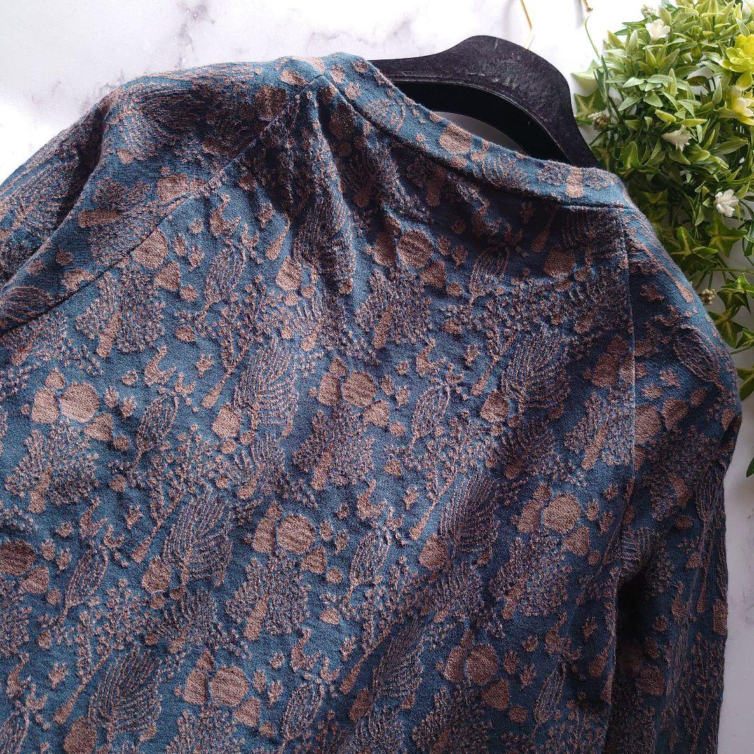 22AW イオコムイオ 刺繍 長袖セーター ニット クルーネック トップス 40