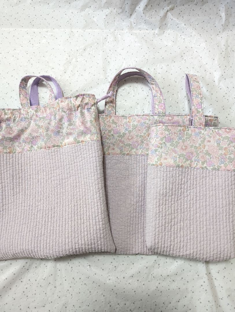 リバティ　レッスンバッグ上履き入れ体操服袋　ハンドメイド　ベッツィ×ヌビ