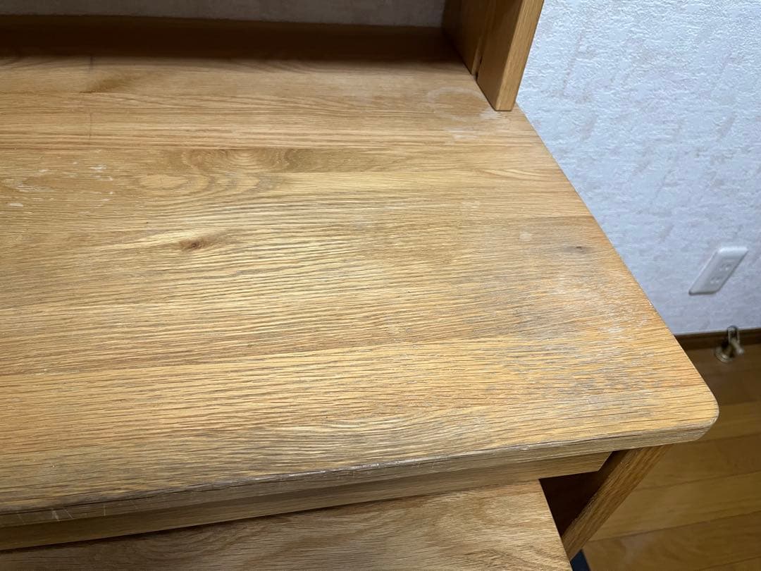 【直接引取り限定】無印　学習机机4点セット（デスク、キャビネット、上置き、椅子）