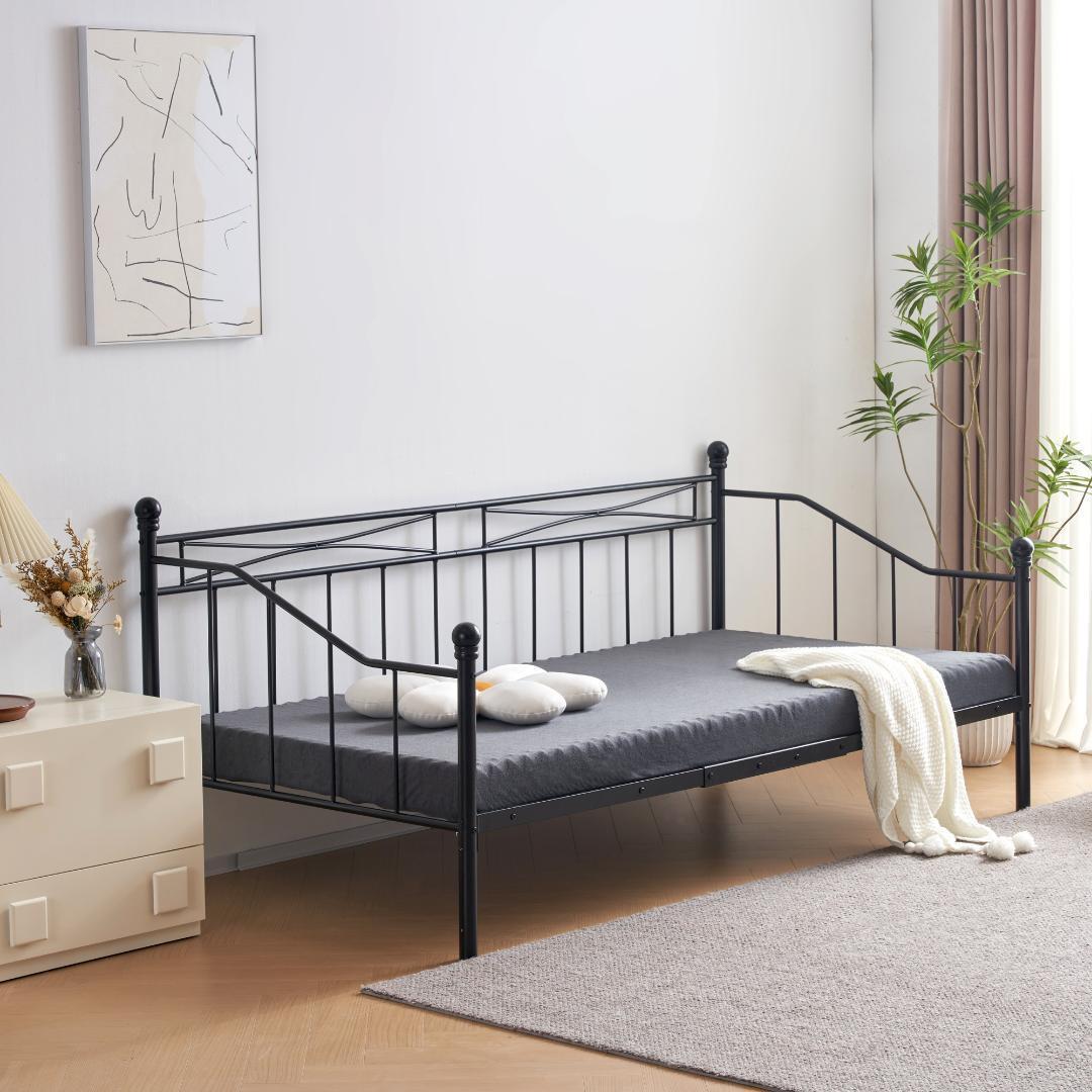 【新作】【ブラック】シングルベッド パイプベッド シングル ベッドフレーム