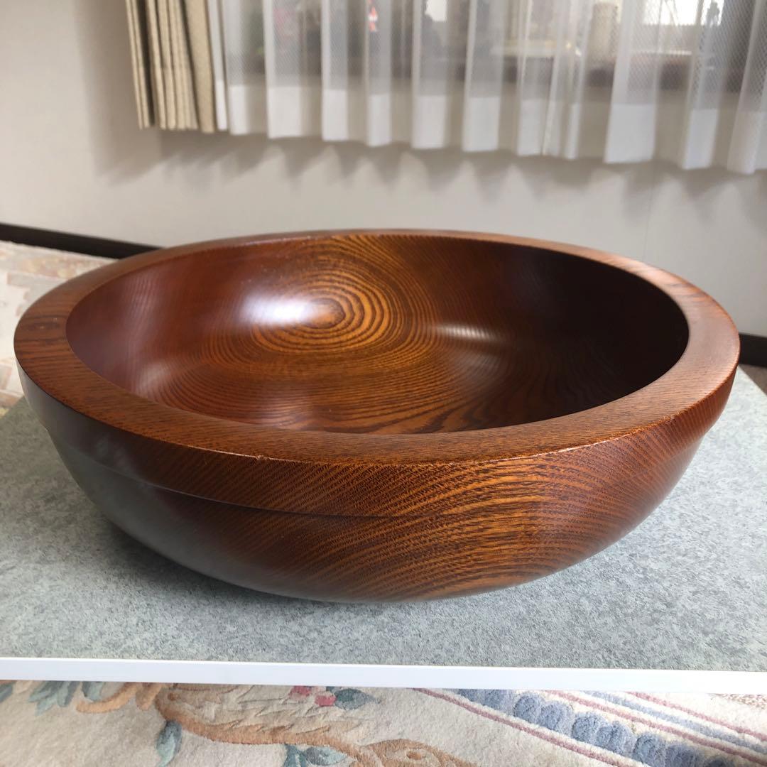 こね鉢　栗　くり抜き　天然木　そば打ち　口径約47㎝　大型　未使用品