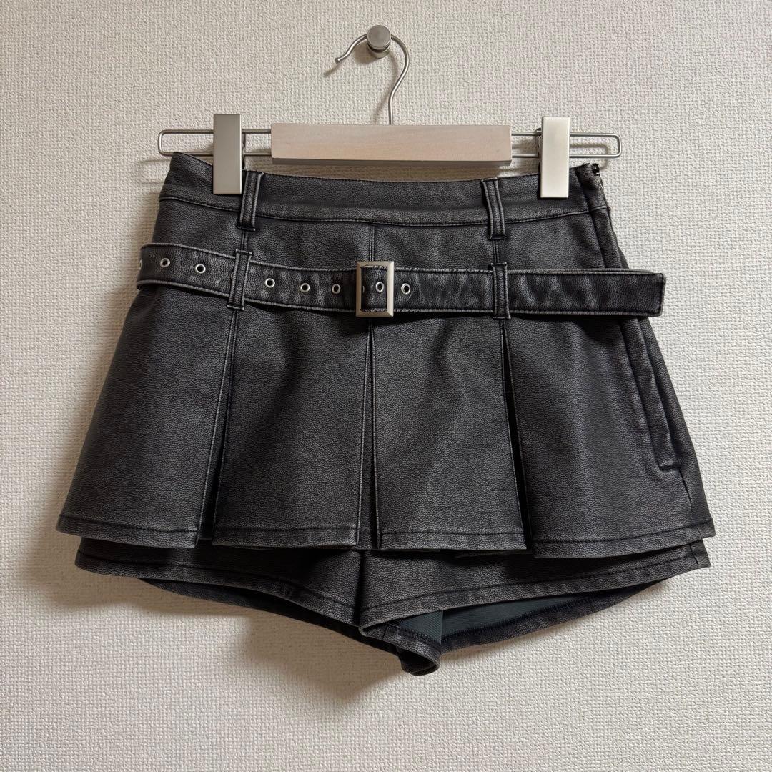 Darich アンティークレザージャケット プリーツショートパンツ セットアップ