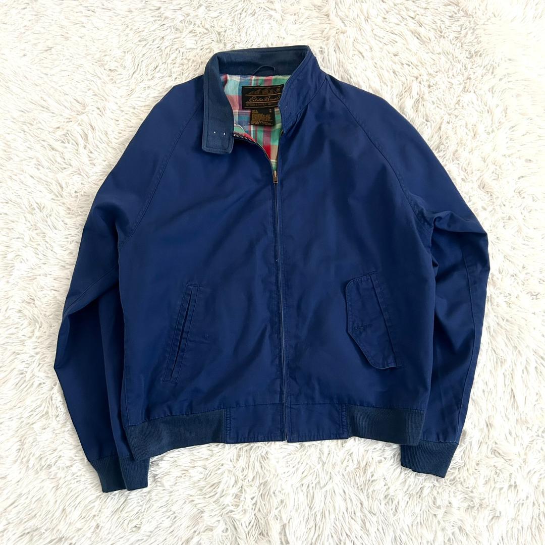 エディーバウアー ジャケット ハリントンジャケット ネイビー チェックM