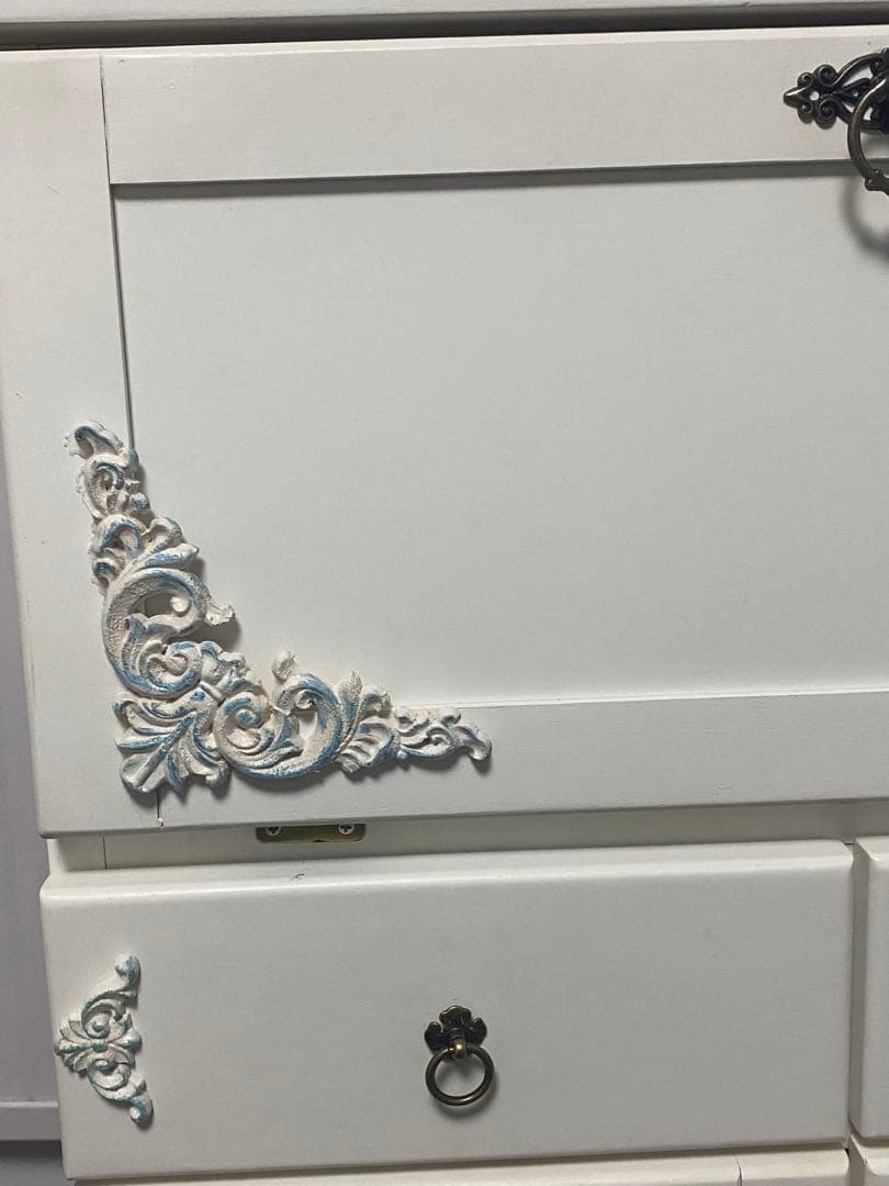 ロココ フレンチ♦️ライディングデスク タイル天板♦️アンティーク調 キッチンワゴン