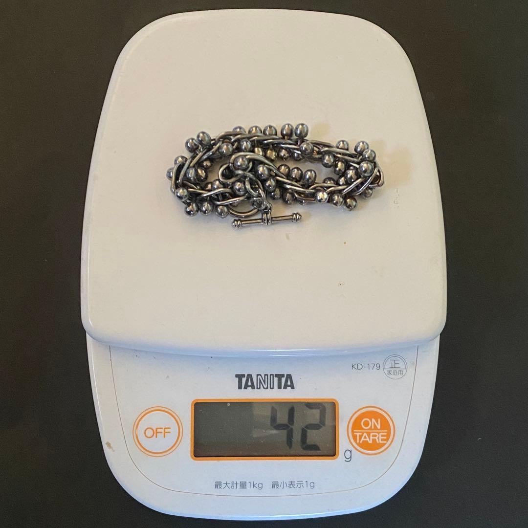 Vintage メキシコ シルバー パール DNA リンク ブレスレット