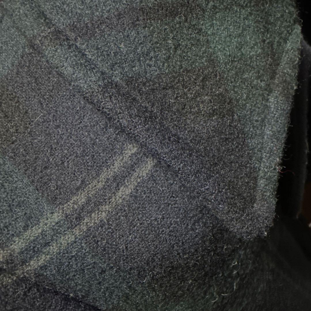 超名作 45R カシミアウールメルトン チェック ダブルブレストコート