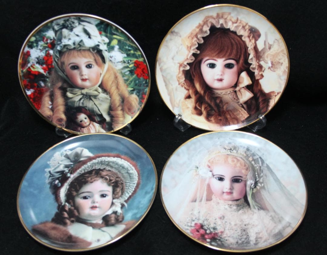 4枚まとめて☆アンティーク ビスクドール プレート ◎高品質