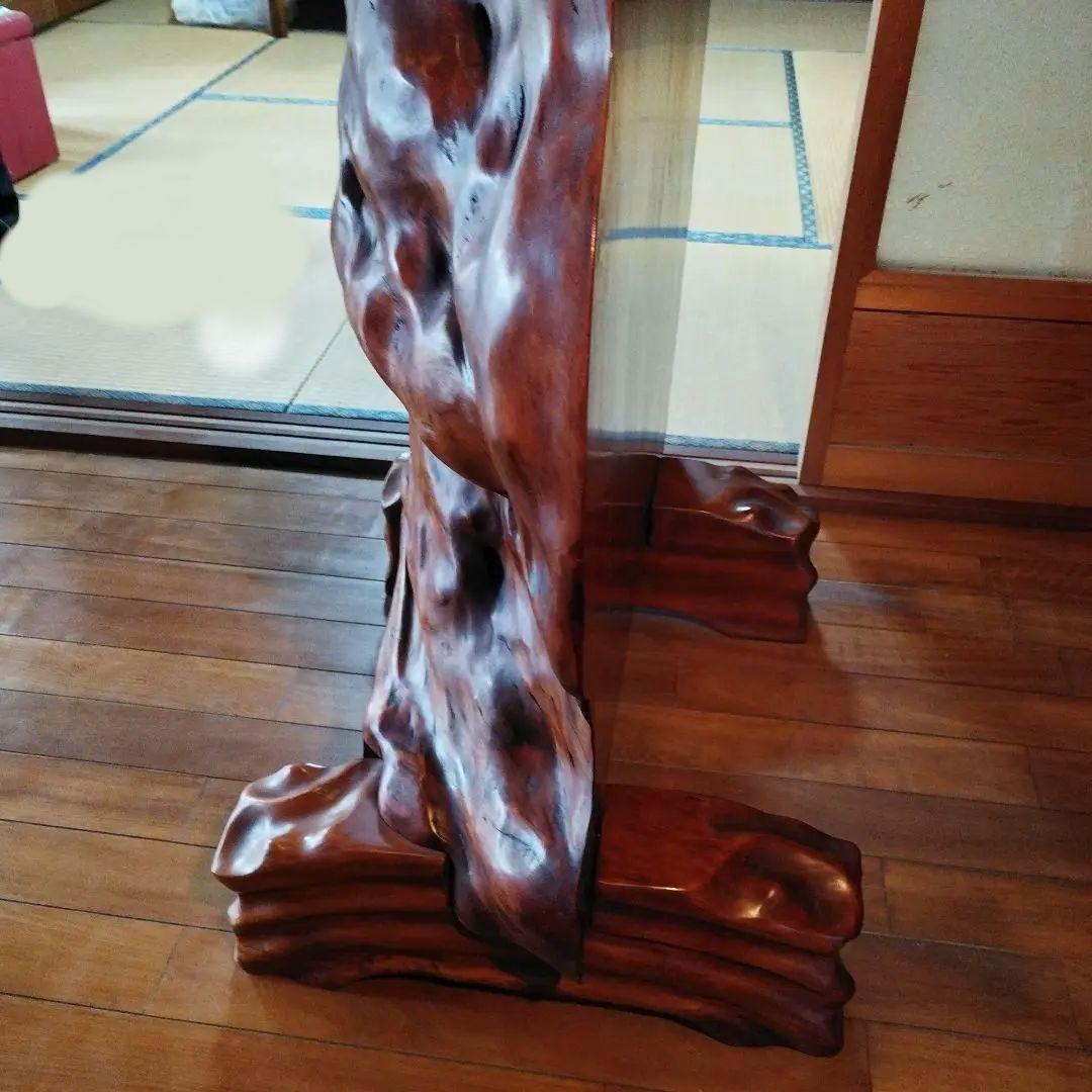 天然木 衝立 1枚板 仕切り パーテーション　足付き　木のオブジェ