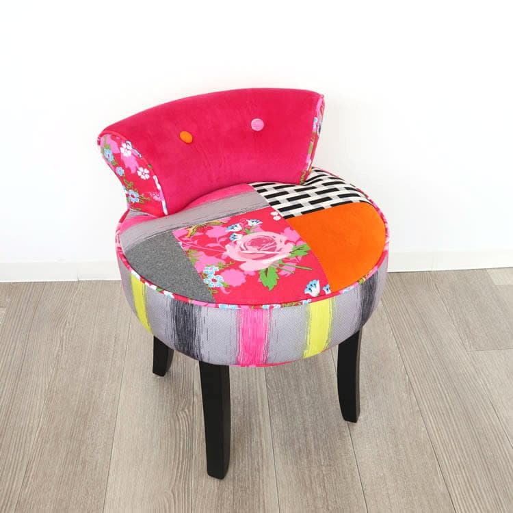 パッチワークチェア カラフルピンク