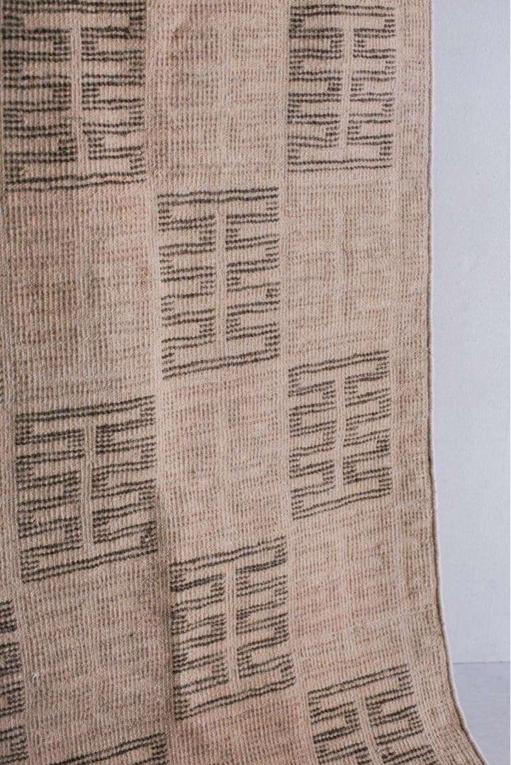 153×86 モロッコ　ベニワレン　新品　ウール　ブラウン　ベージュ