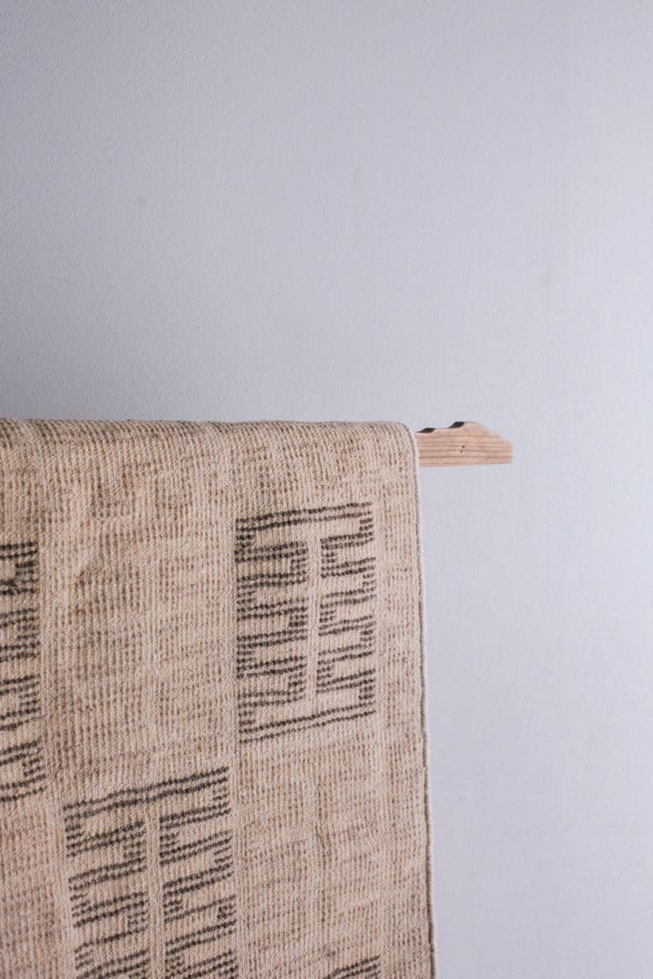 153×86 モロッコ　ベニワレン　新品　ウール　ブラウン　ベージュ