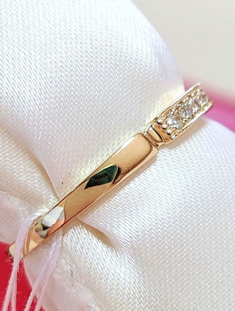 新入荷 未使用品 k18 天然ダイヤモンド リング