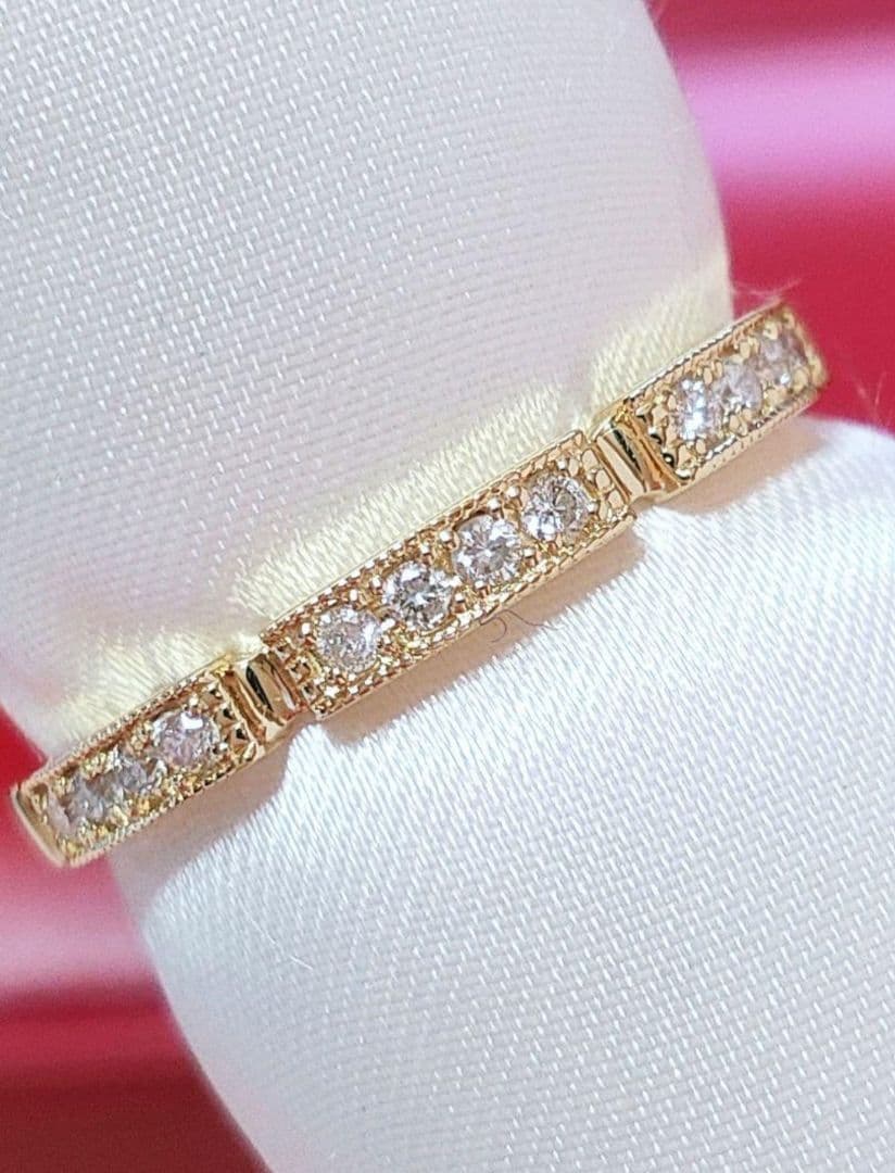 新入荷 未使用品 k18 天然ダイヤモンド リング