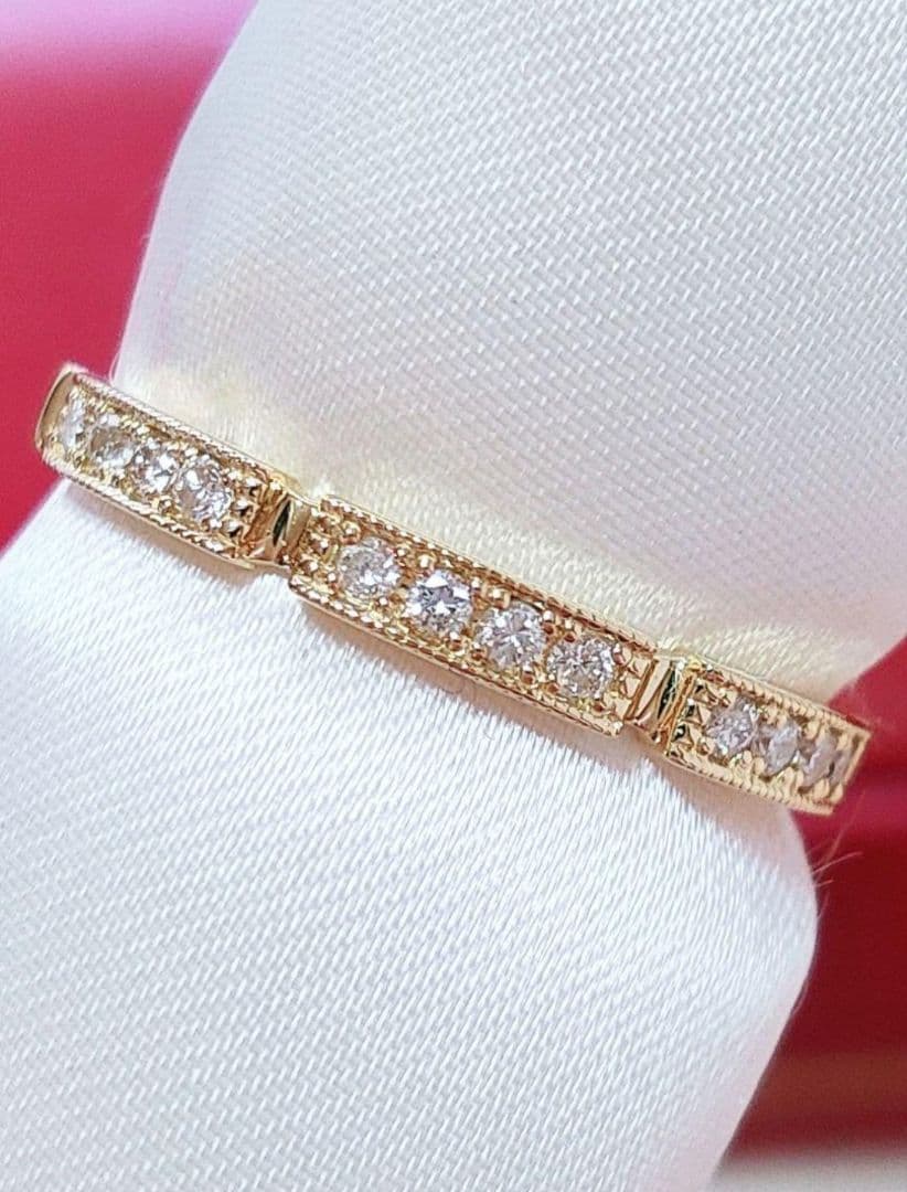 新入荷 未使用品 k18 天然ダイヤモンド リング