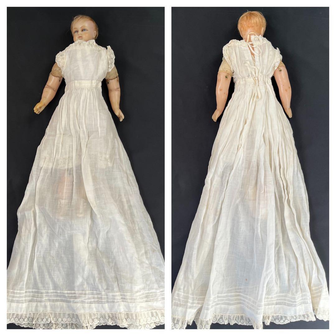 アンティーク英国製 希少ワックスドール 当時物ビスクドールレトロ人形ブロカント