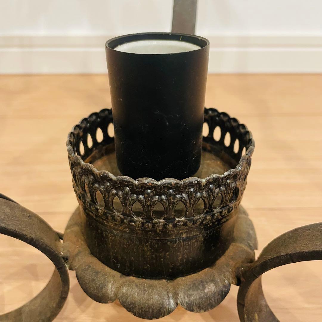 アンティーク 吊り下げランプ アイアン照明 レトロガラスペンダントランプ灯 電傘