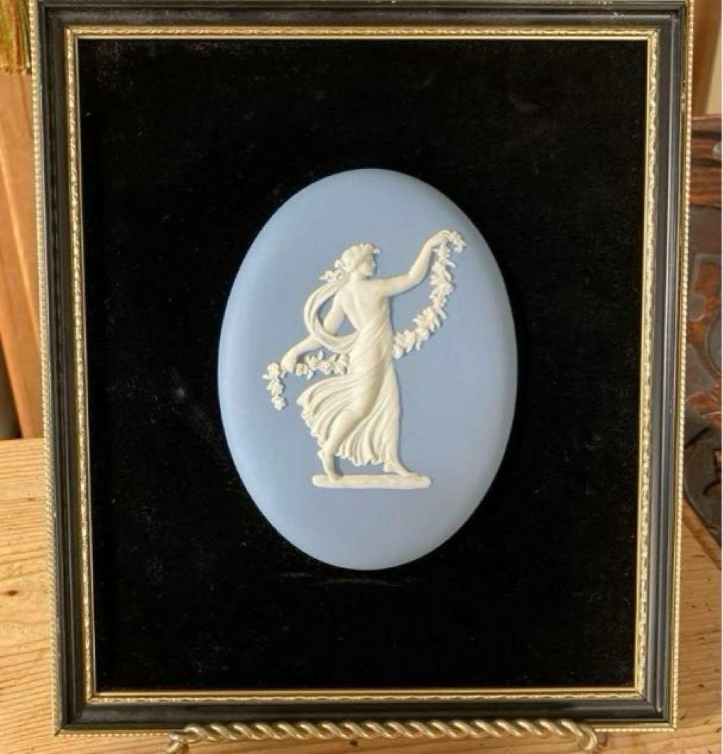 ウェッジウッド　ジャスパー　メダリオン陶板　ブローチ付き