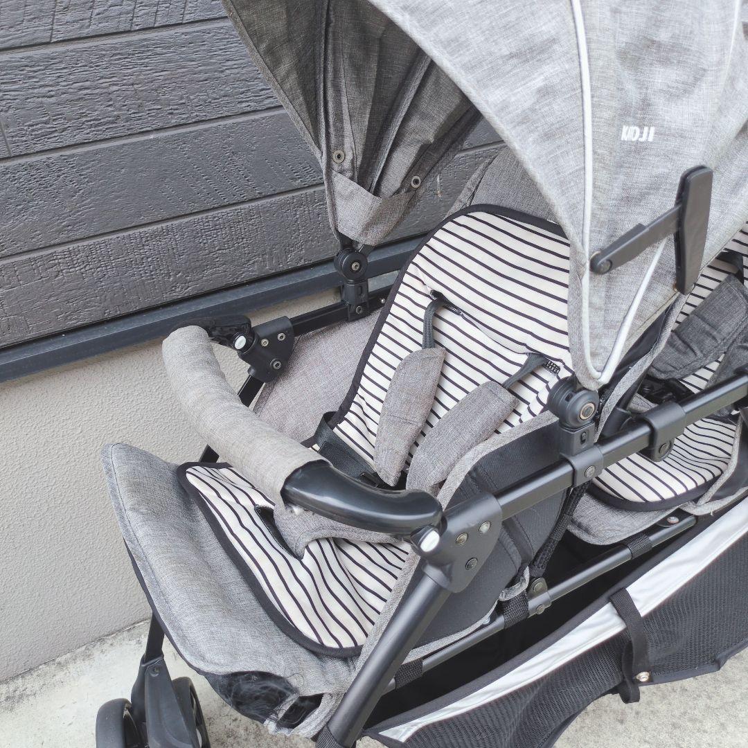 格安 KATOJI カトージ ベビーカー 双子 クッション付　二人乗り