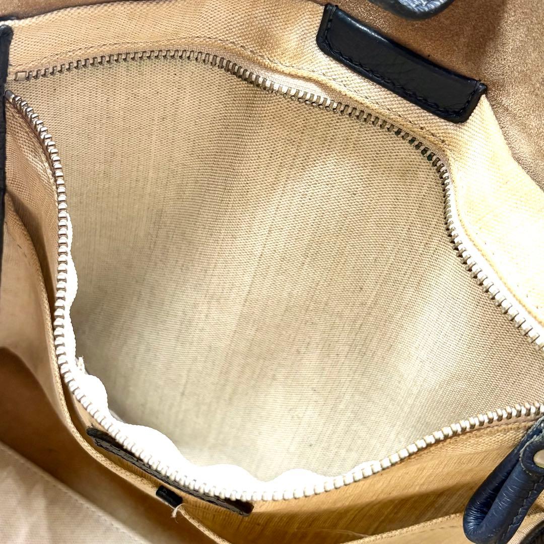 【美品】ダニエル＆ボブ トートバッグ レザー A4可 肩掛け ネイビー 保存袋付