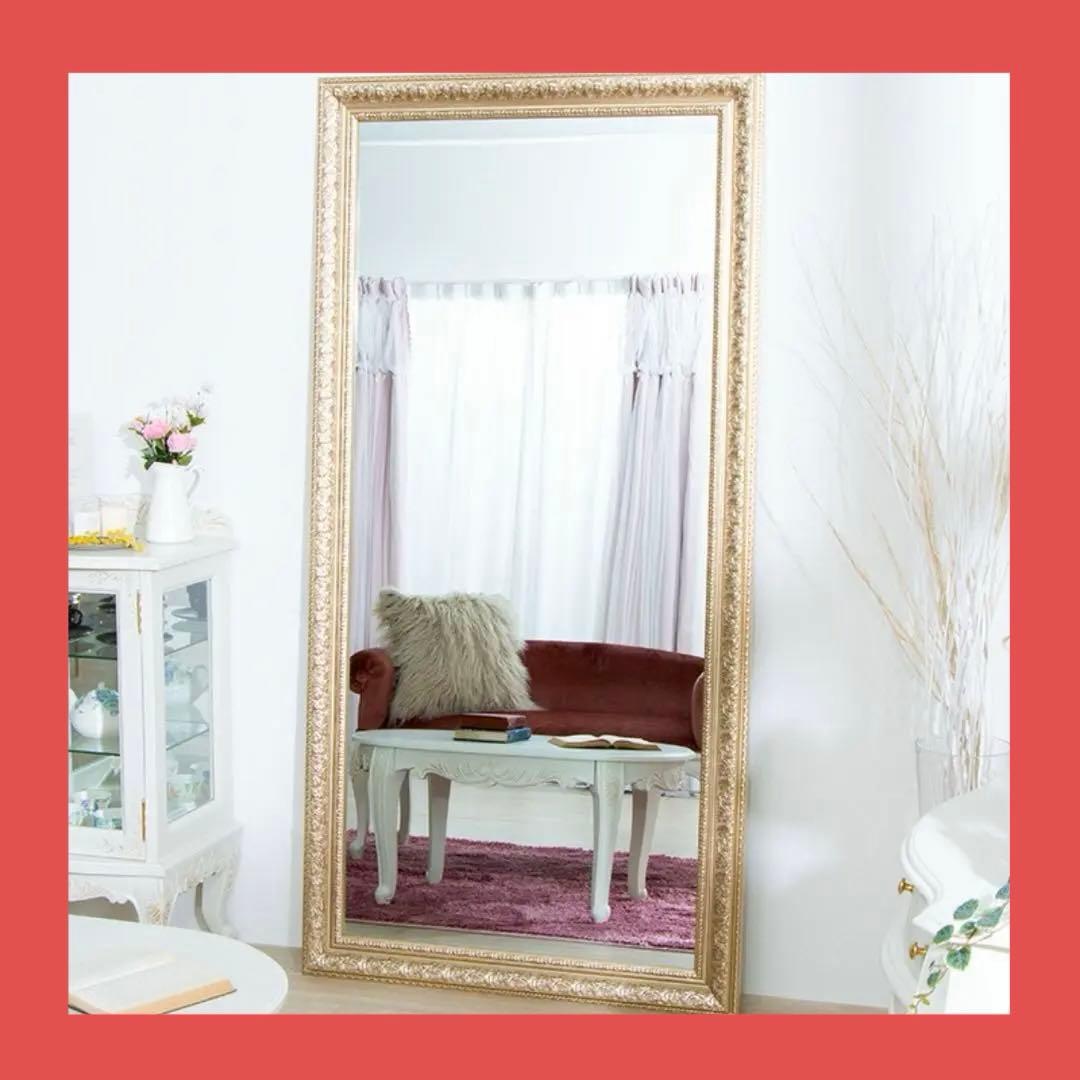 アンティークスタイル スタンドミラー 90cm幅 180cm高さ