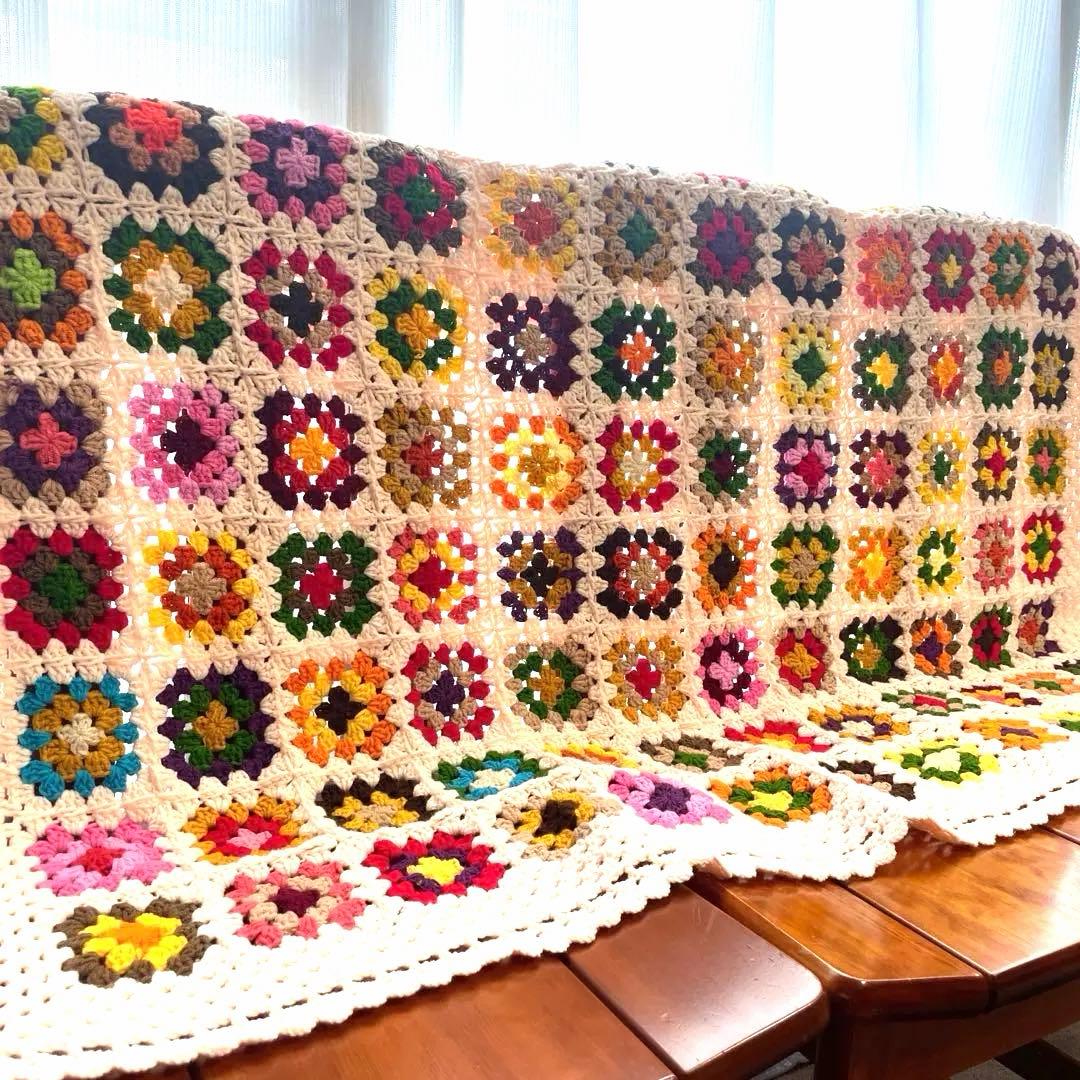 グラニースクエア ❤️カラフル可愛いブランケット