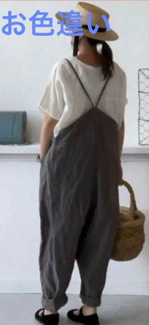 cheer札幌　黒　リネンサロペット　オーバーオール