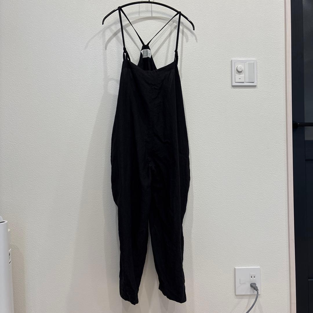 cheer札幌　黒　リネンサロペット　オーバーオール