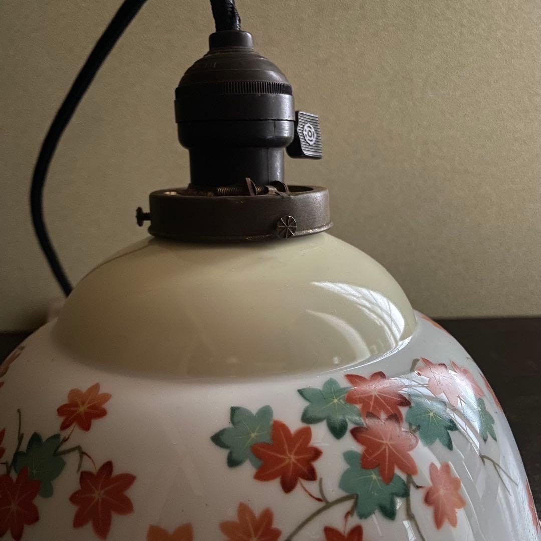 オールドノリタケ　則武　日陶　紅葉柄シェード　電笠　大正ロマン