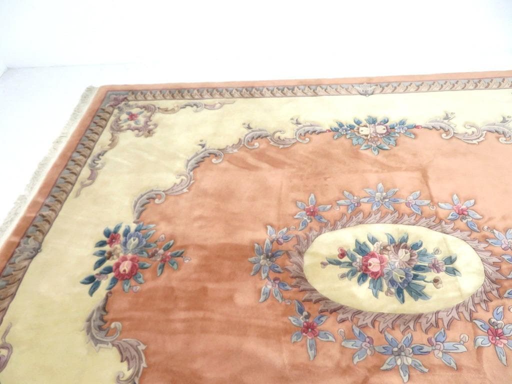 未使用品　中国段通　ウール　肉厚　大判　カーペット　絨毯　ラグ　和モダン