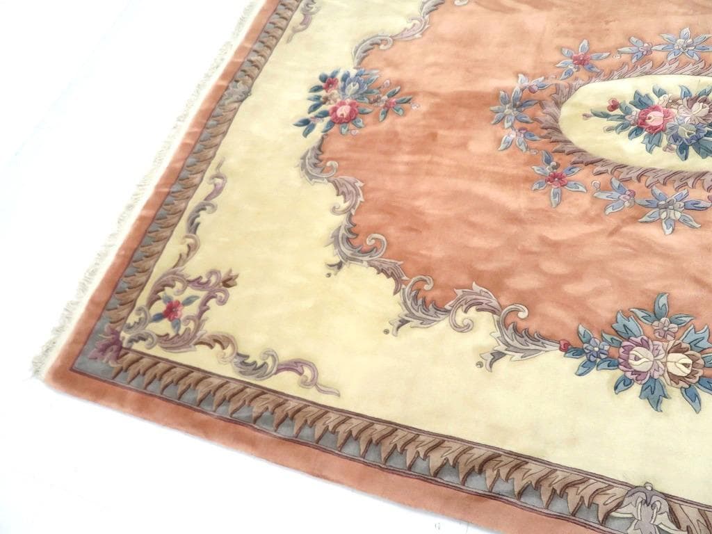 未使用品　中国段通　ウール　肉厚　大判　カーペット　絨毯　ラグ　和モダン