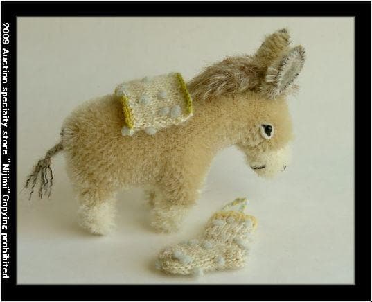 118■ぬいぐるみ作家 五十嵐めぐみ▲ロバぬいぐるみ Kutcha Kacha▼