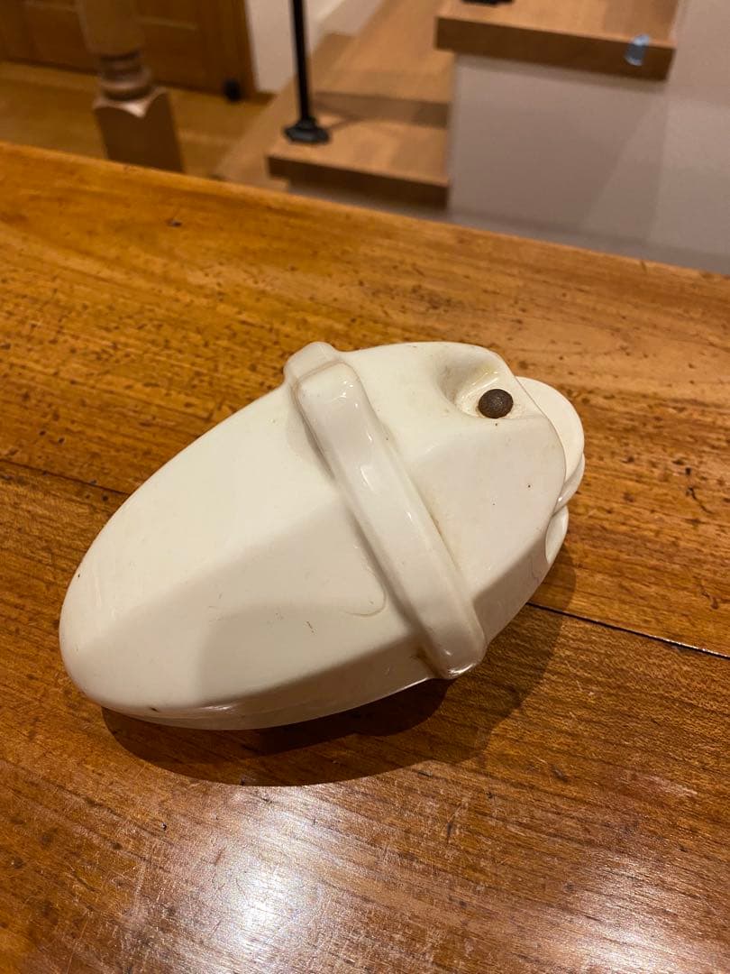 ⑥アンティーク　陶器　ペンダントライト滑車　バランサー　昇降機　照明器具