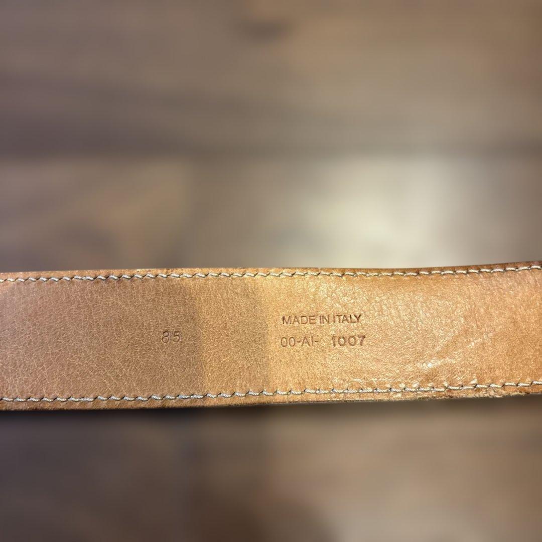 エディ期 定番 ディオールオム Dバックル スウェードベルト 85 ベージュ