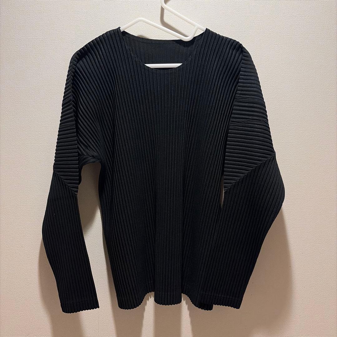 こばやし オムプリッセ イッセイミヤケ BASICS 黒 長袖カットソー