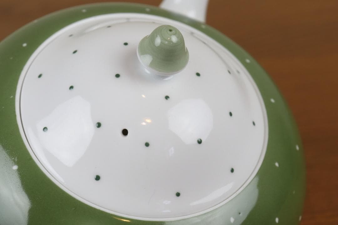お値下げ　スージークーパー　レイズドスポット　ポット　ドット　緑　ヴィンテージ