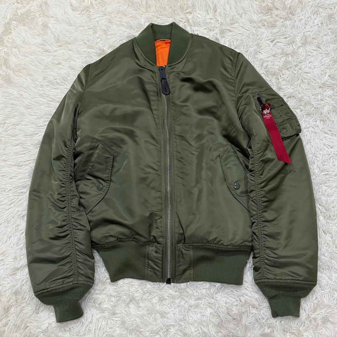 1866　アルファインダストリーズ　MA-1フライトジャケット　M　カーキ