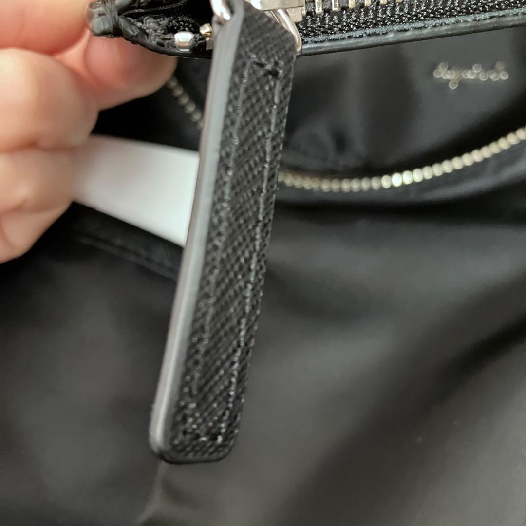 【美品】agnes b. ナイロンブラックバックパック ポーチ付　アニエスベー