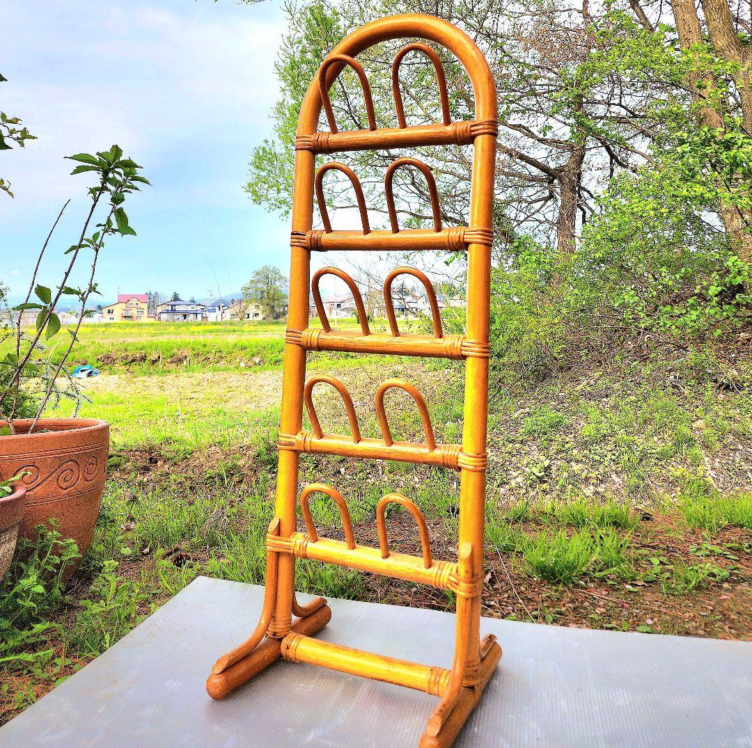 【昭和レトロ】藤籠(かご)ラタン/シューズラック