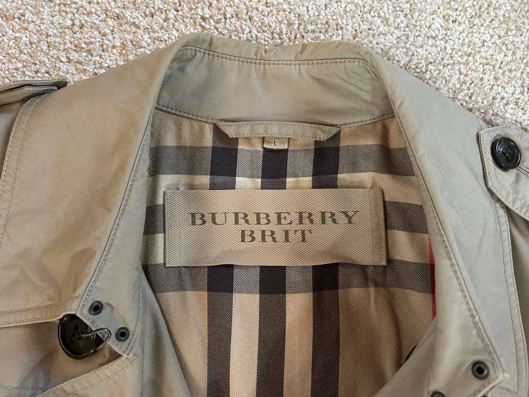 【美品】Burberry Brit ベージュ トレンチコート メンズ サイズ:L